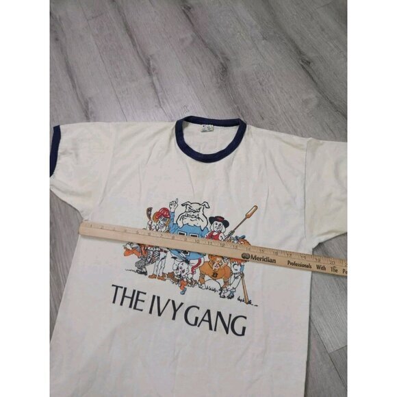 RARE Vintage 80s Champion Ivy Gang T Shirt Mens Medium Harvard Princeton Cornell - Picture 14 of 15